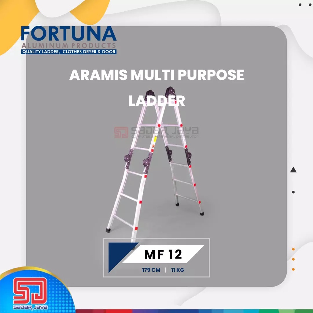 Fortuna Aramis MF12 Tangga Lipat Multiguna Aluminium Tinggi 179cm Bentang 3,6meter MF 12