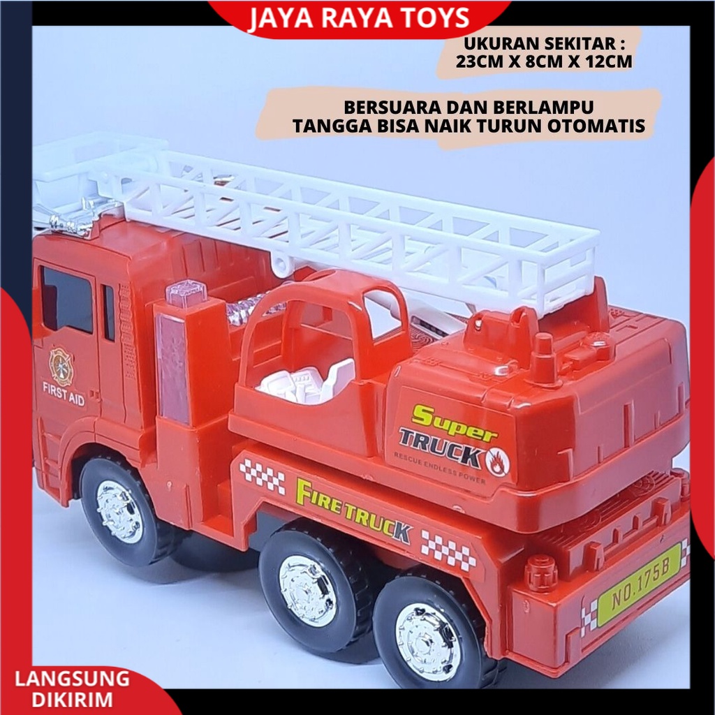 (PROMO) Mainan Mobil Pemadam Kebakaran Besar-Truck Damkar berlampu dan suara All Size Model Complete