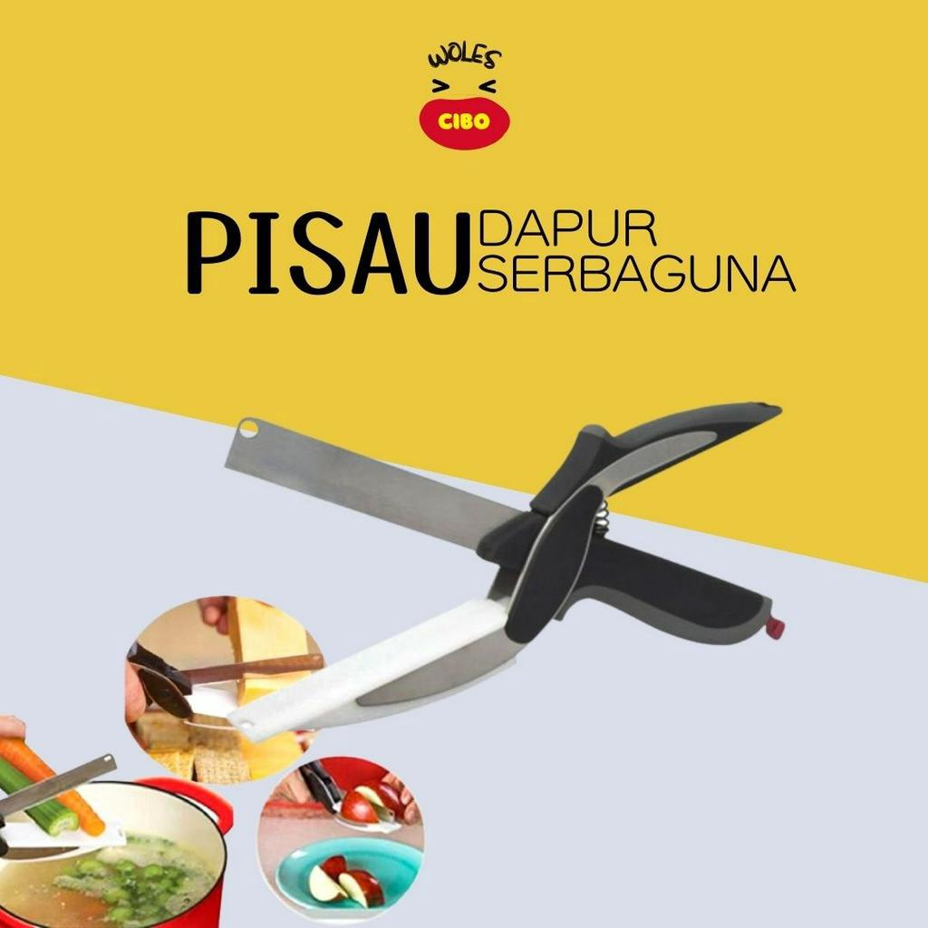 Smart Clever Cutter Pisau serbaguna Pisau + Tatakan