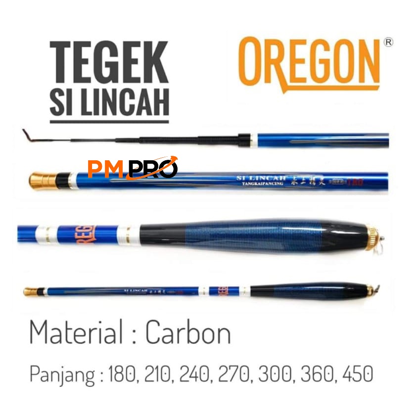 Oregon Silincah 450 Joran Pancing Tegek Ruas Pendek Bahan Carbon Action Kaku kuat dan ringan