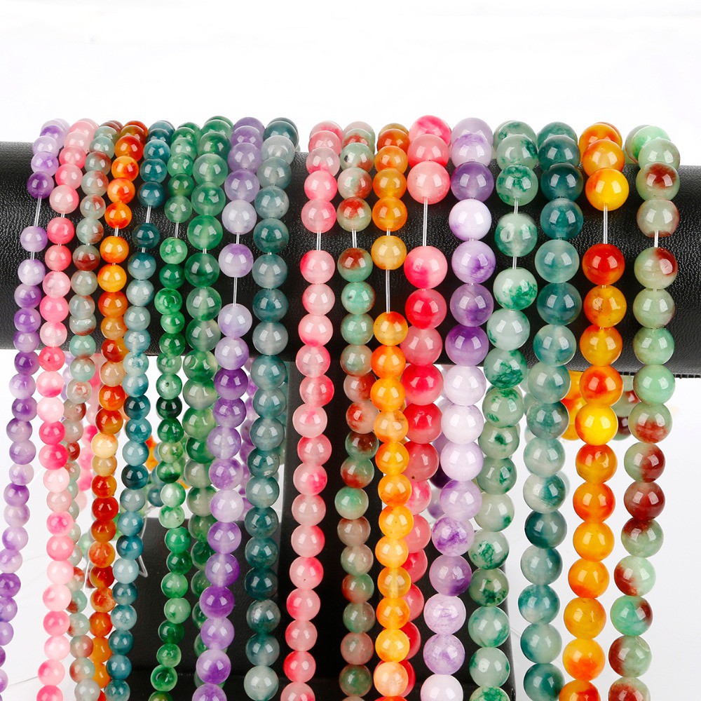 6/8/10mm Natural Stone Jaded Bead Round Stone Loose Beading Beads for jewelry making Jewellery DIY Bracelet Necklace Earring