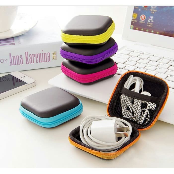 Organizer headset pouch box dompet koin tempat kotak handsfree earphone Bag Travel kit aksesoris Tas