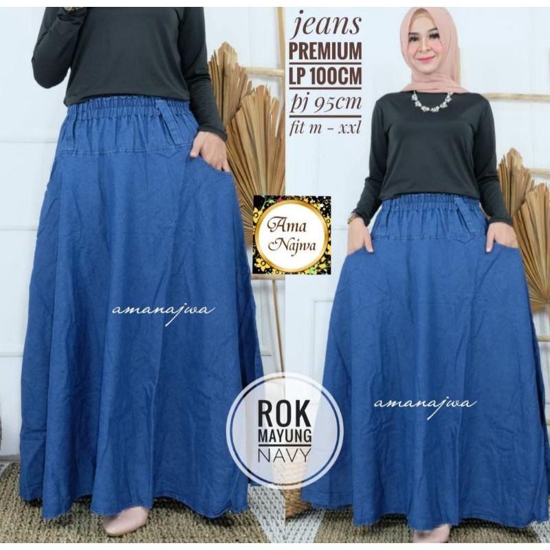 ROK JEANS PANJANG WANITA MODEL BARU BAWAHAN PEREMPUAN KEKINIAN  WANITA DEWASA  JEANS TERMURAH TERBAR