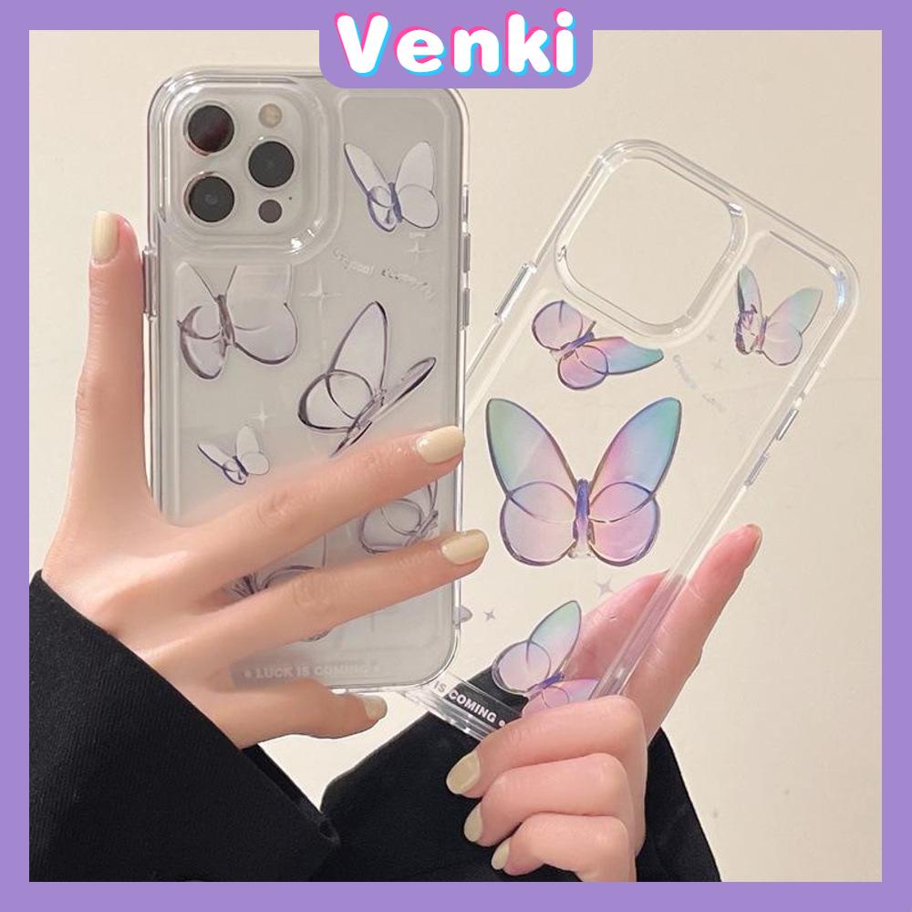 iPhone Case Clear Case Thick TPU Shockproof HD Space Case Protection Camera Plating Button Gradient Butterfly For iPhone 13 Pro Max iPhone 12 Pro Max iPhone 11 iPhone 7 Plus