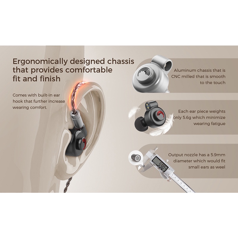 Letshuoer D13 earphone in ear DLC Diafragma 13mm driver IEM moving coil Untuk Shouer S12