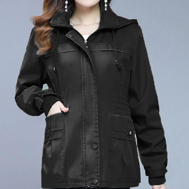 JAKET PARKA CEWE/jaket wanita/jaket cewe/jaket wanita korea/jaket wanita korean style kekinian/jaket wanita kekinian korean style/jaket parka wanita-Hitam