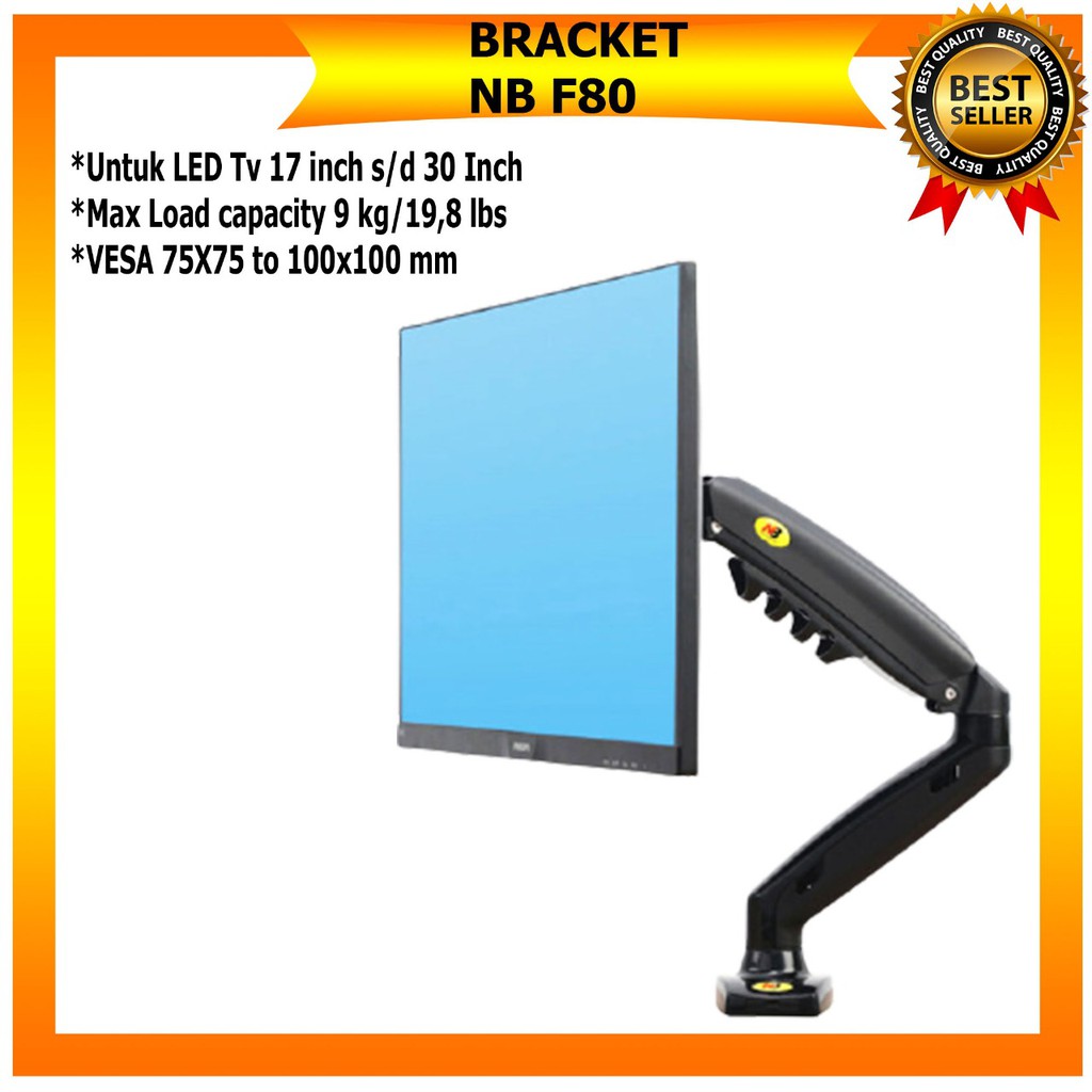 BRACKET NORTH BAYOU NB F80 GAS SPRING BRACKET TV MONITOR MEJA / BRACKET MEJA