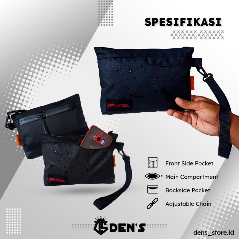 Hand Bag Pria/Clucth Bag/Tas Tangan 3 Penyimpanan Utama