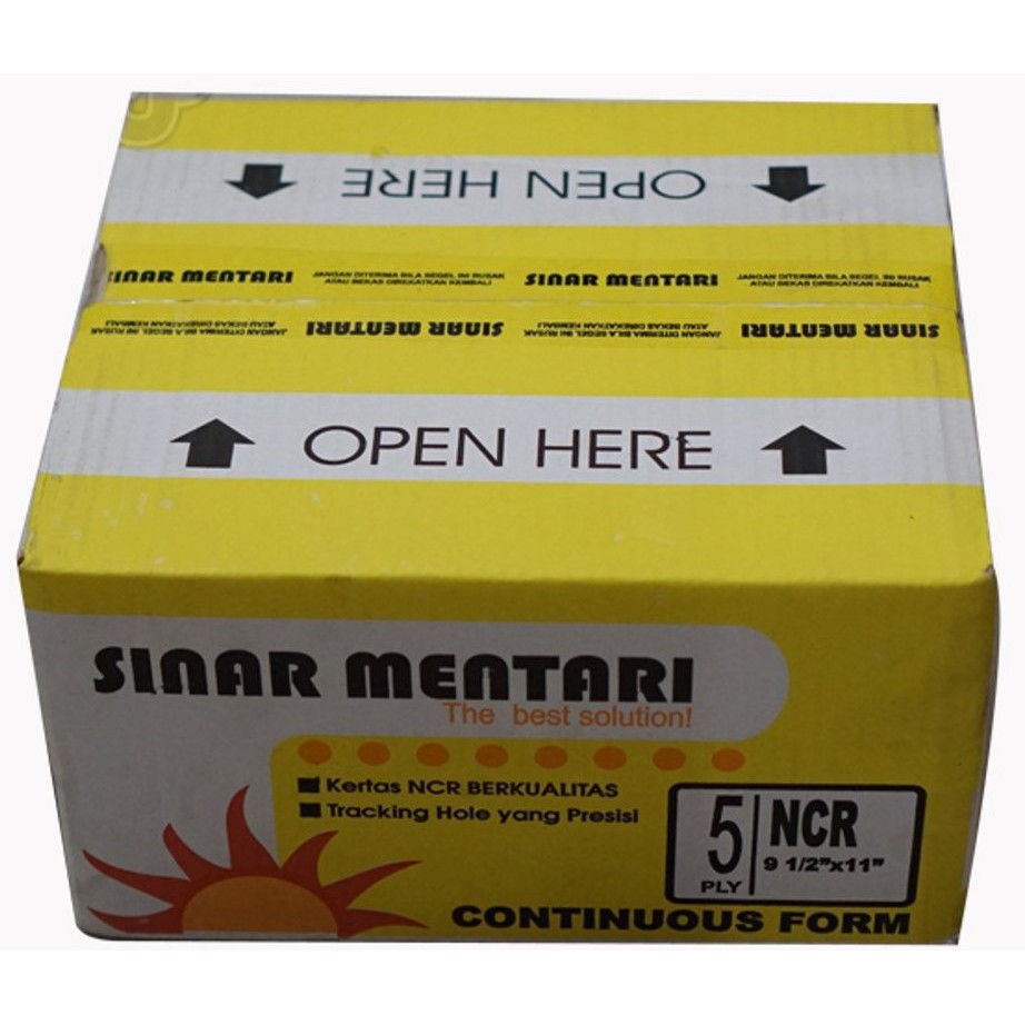 

Continuous Form Sinar Mentari 5ply Ukuran 9,5" x 11" Rangkap 5