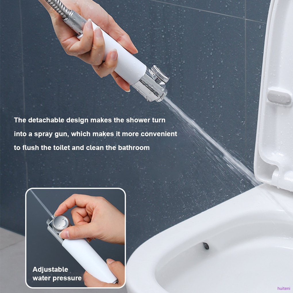 Shower Head Set Adjustable Handheld Showerhead Set Pressure Boosting Plating Bath Sprayer, White huiteni.id