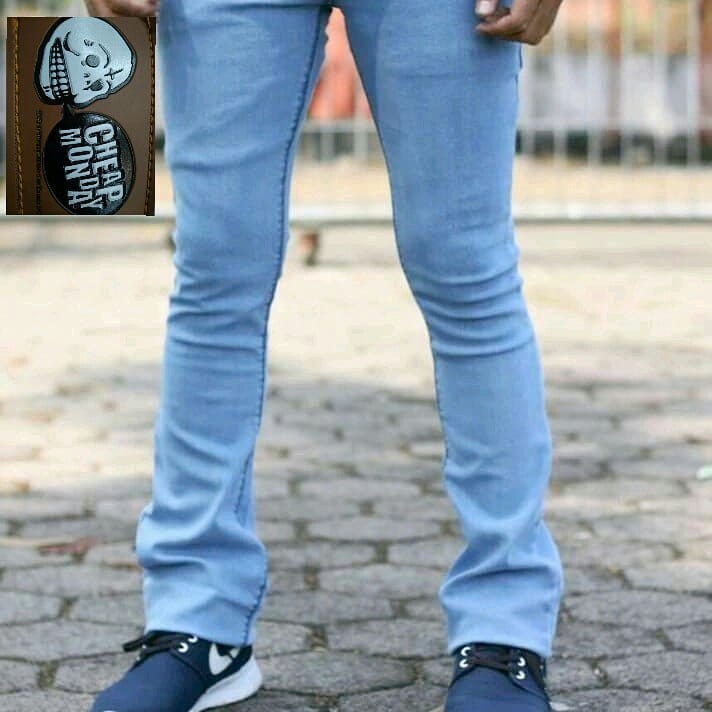 Celana Cutbray Pria Wanita Katok Jeans Cowok Cewek Kualitas Premium Cheap Monday Black