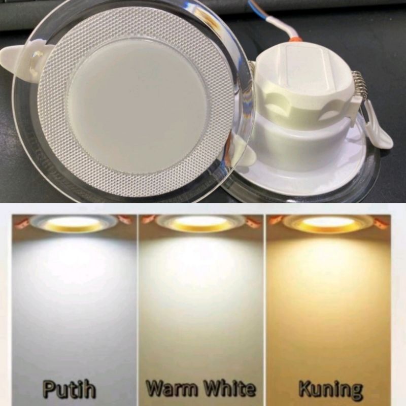 PROMO LAMPU LED DOWNLIGHT 6 WATT 3 WARNA BISA GANTI BEDA WARNA Diameter 10cm Lampu langit langit rumah lampu plavon plafon plapon