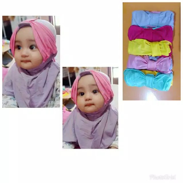 jilbab / anak / bayi / hijab /allsize 0-3 tahun/ MOTIF KIMI / STOK