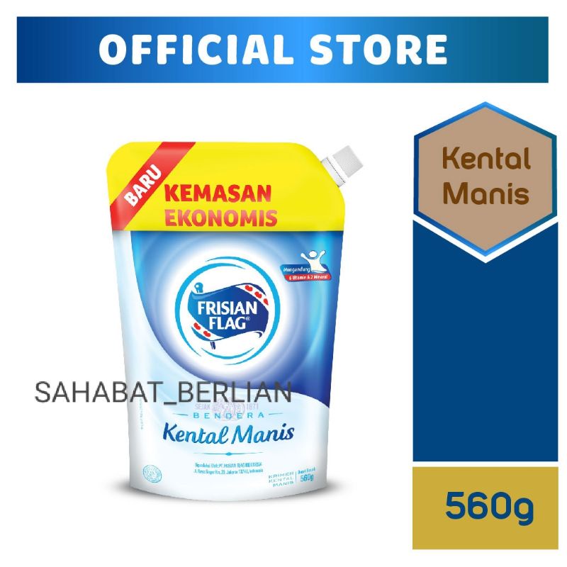 

FRISIAN FLAG BENDERA KENTAL MANIS POUCH 560 GR KEMASAN EKONOMIS