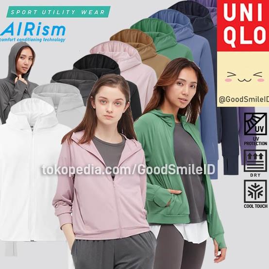 UNIQLO AIRism JAKET MESH HOODIE UV PROTECTION JACKET WANITA JASTIP 1