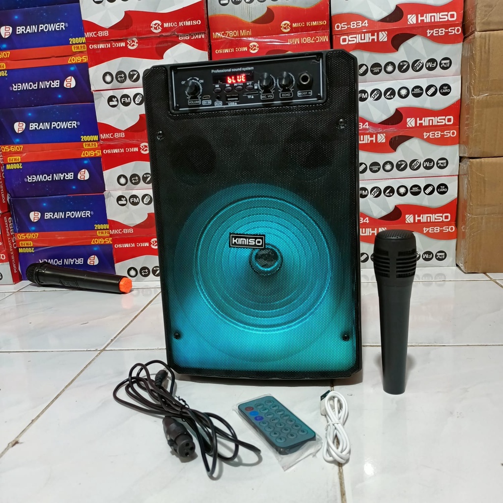 SPEAKER BLUETOOTH KIMISO MKC 818 BONUS MIC SUARA MEGA BASS