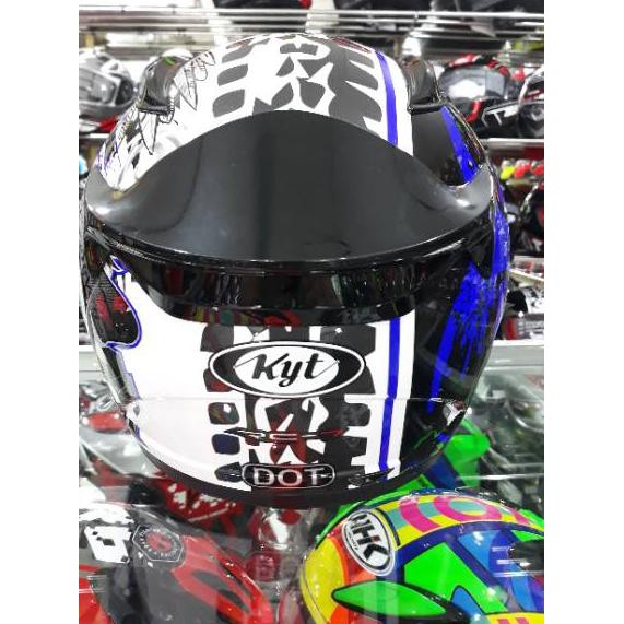 Hype abis  Helm KYT RC7 Motif #13 White / Black / Blue ""