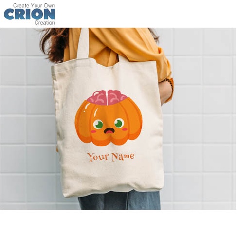 Totebag Halloween - Pumpkin Cute - Bisa Custom Nama - By Crion