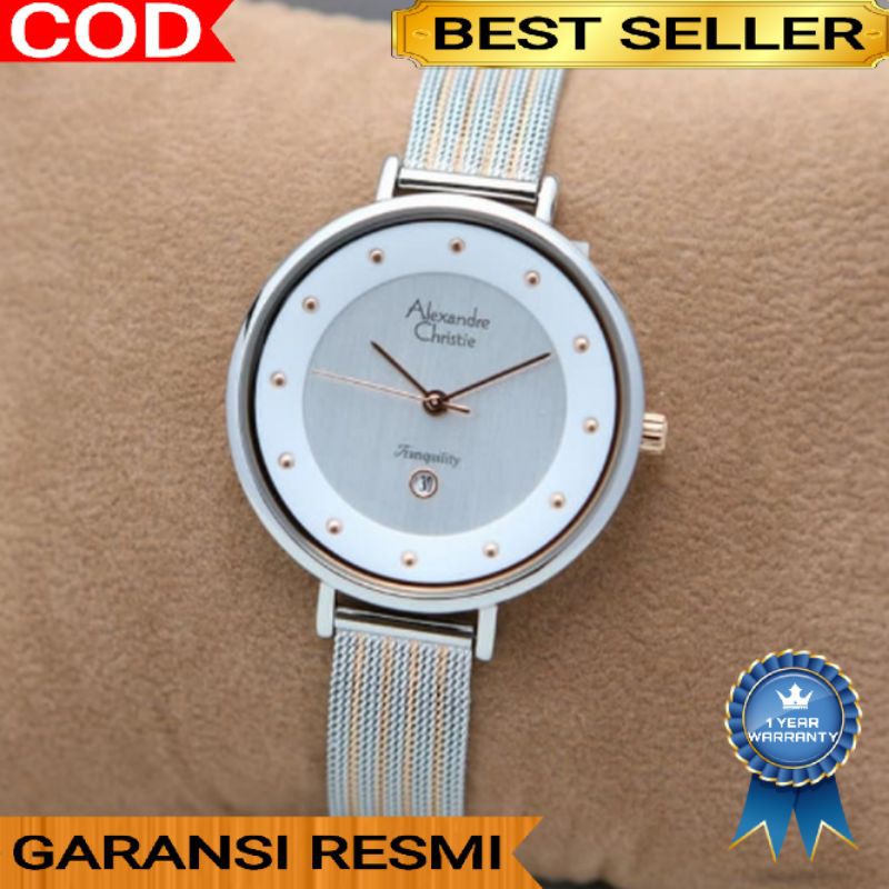 ALEXANDRE CHRISTIE AC 2485 LDBTRSL WANITA SILVER ROSEGOLD ORIGINAL