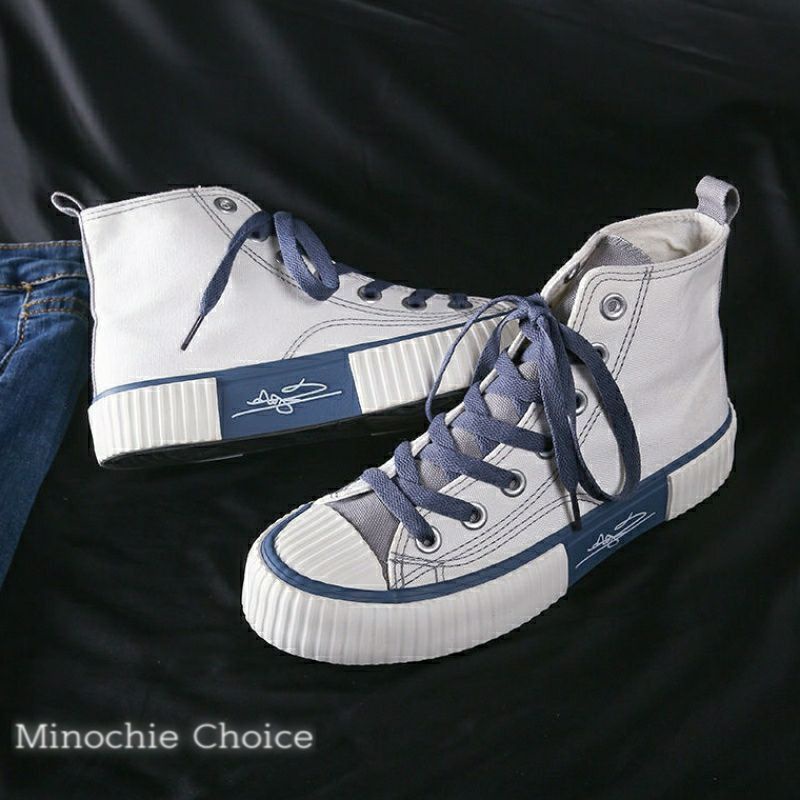 Sepatu Sneakers Wanita High Top Boots Kanvas Korean Sport BK-01-4