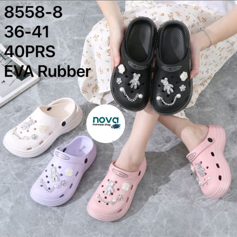 EVA RUBBER sandal viral sendal wedges karet baim korean ori produk impor