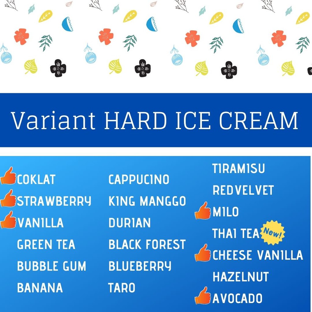 HARD ICE CREAM DURIAN 1Kg - Bubuk Es Krim DURIAN - Bubuk Es Krim - ICE CREAM Powder 1Kg