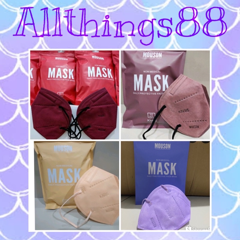 Masker KN95 MOUSON KN-95 Masker Fashion Warna 5PLY 1 box 10 pcs ORIGINAL