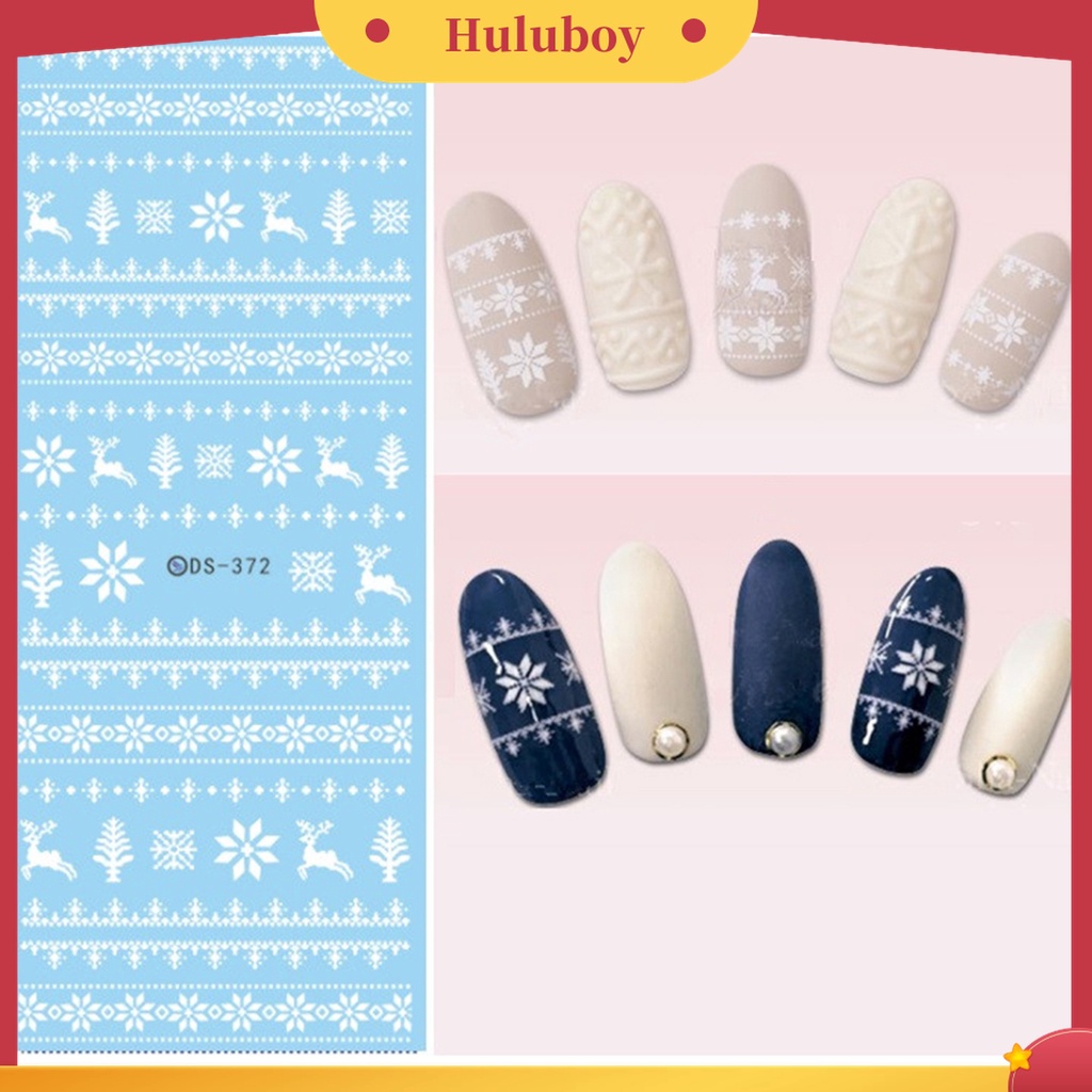 Huluboy Huluboy♡ 1 Lembar DS371 DS372 Stiker Kuku Tahan Air Ramah Lingkungan Untuk Nail Art