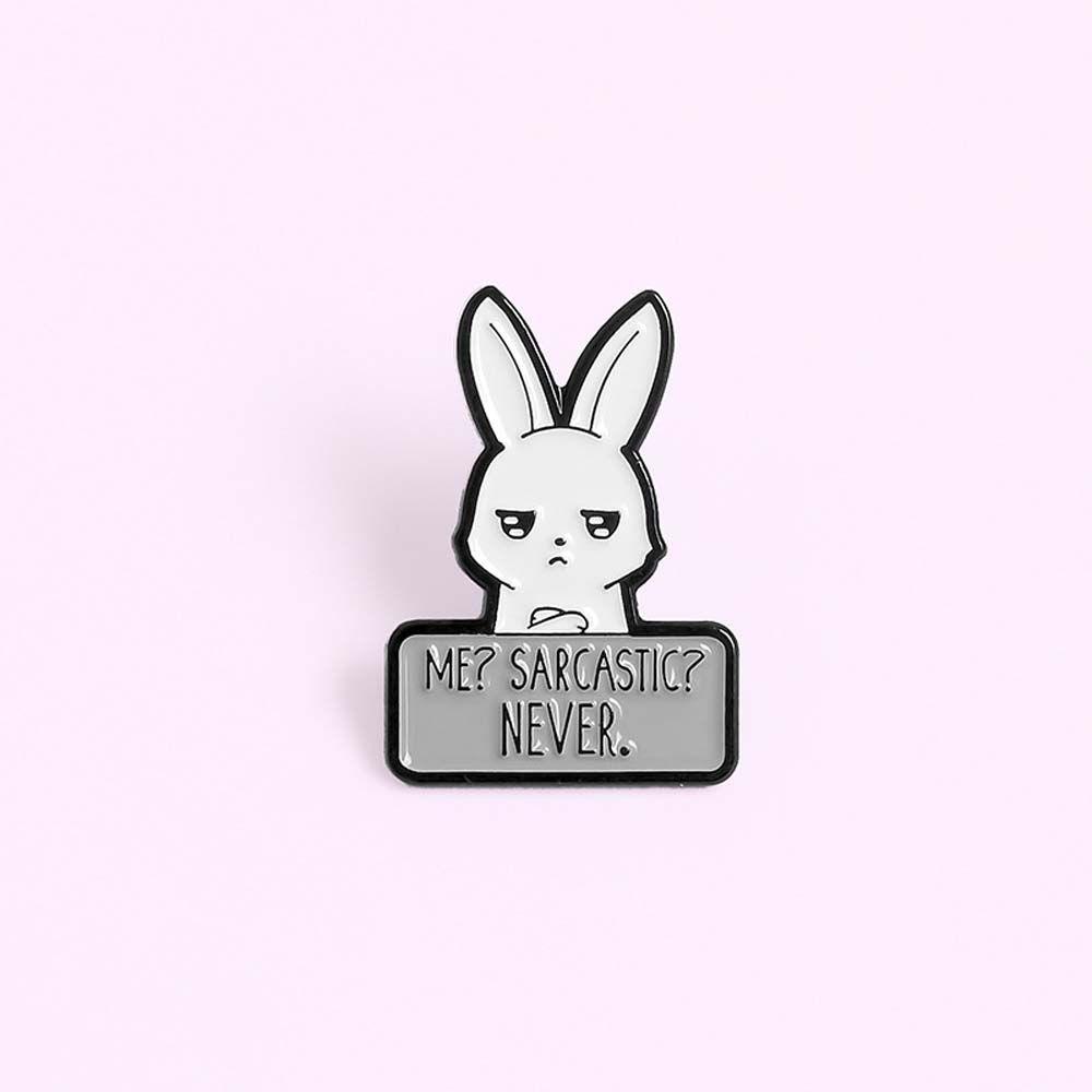 Mxbeauty Bunny Enamel Pin Punk Hadiah Untuk Wanita Pria Kelinci Perhiasan Aksesoris Travel Commemorative Lapel Pin Bros Pin