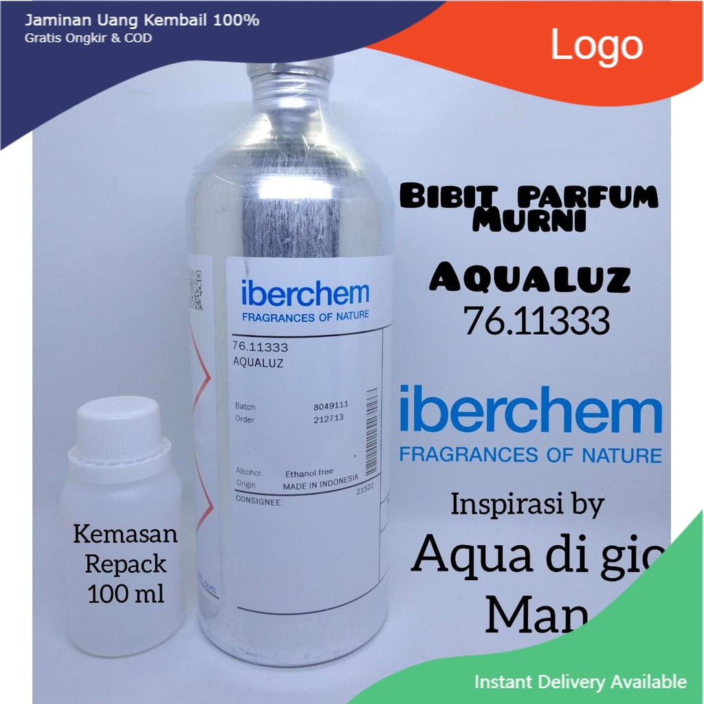 PARFUM  BIBIT PARFUM MURNI 100 ML. BY IBERCHEM INSPIRASI AQUA DI GIO MAN PARFUM MURAH