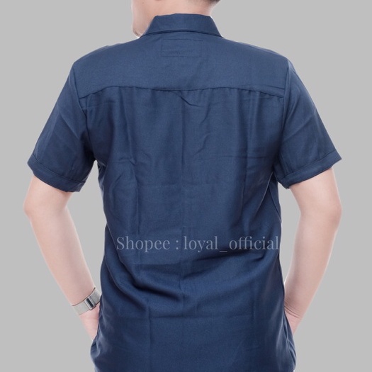 Loyal Kemeja Pria Lengan Pendek Cowok Hem Kemeja Pendek Katun Premium M L XL