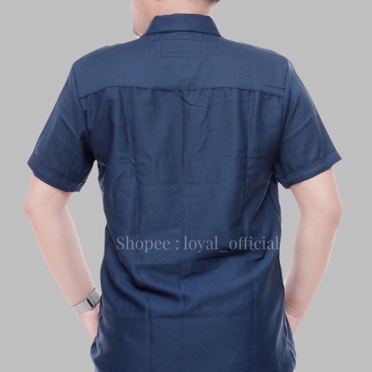 Loyal Kemeja Pria Lengan Pendek Cowok Hem Kemeja Pendek Katun Premium M L XL