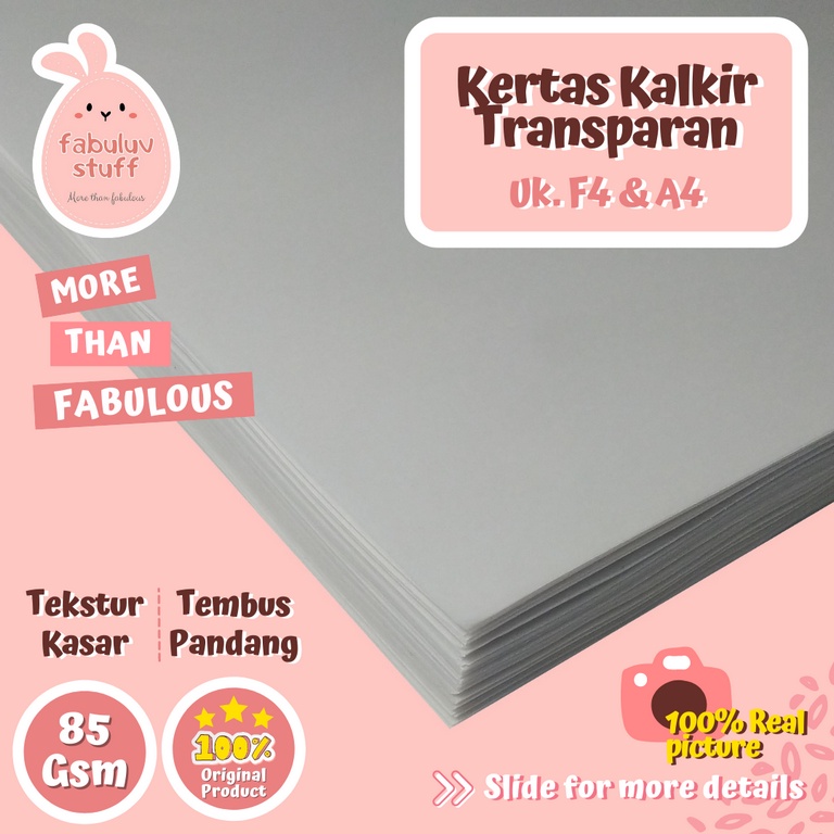

Kertas Kalkir 85 gsm F4 A4