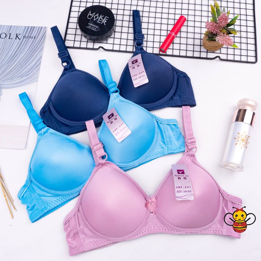 Bra Fashion Wanita BH Busa Tipis Tanpa Kawat Push Up Bra Good Quality