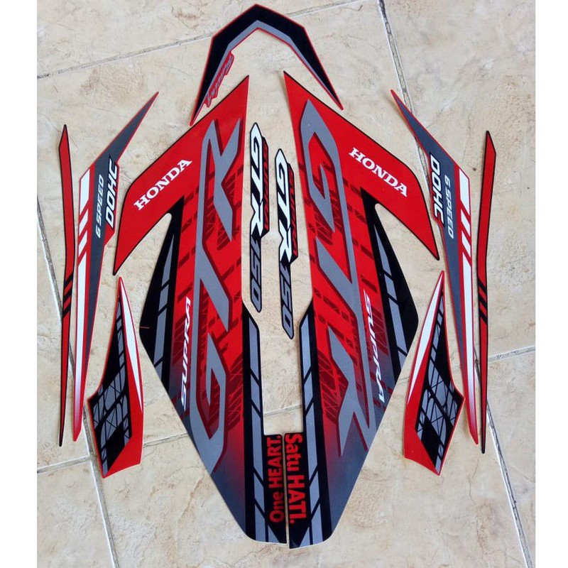stiker striping honda supra gtr 150 2019 merah