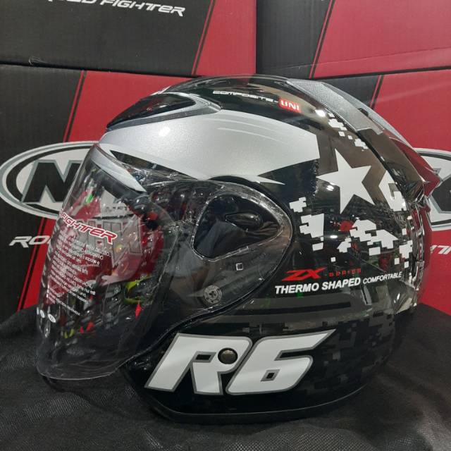 HELM NHK R6 MOTIF #PIXEL/BLACK/SILVER
