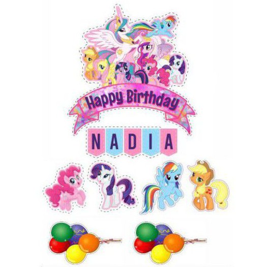 (PRODUK TERLARISSS) Perlengkapan Dapur Cake Topper Kertas Karakter Little Pony