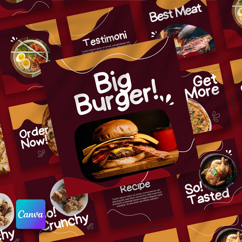 Food Template Canva Instagram Konten 30 Hari