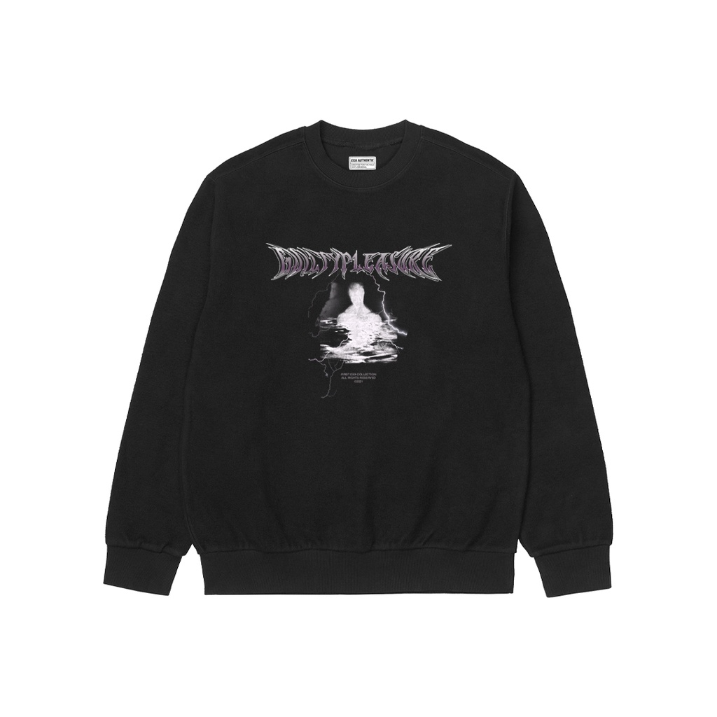 EXA Crewneck Hitam | WLWM Guilty Pleasure | Staff Embroidery | Vortex Logo Crewneck Black