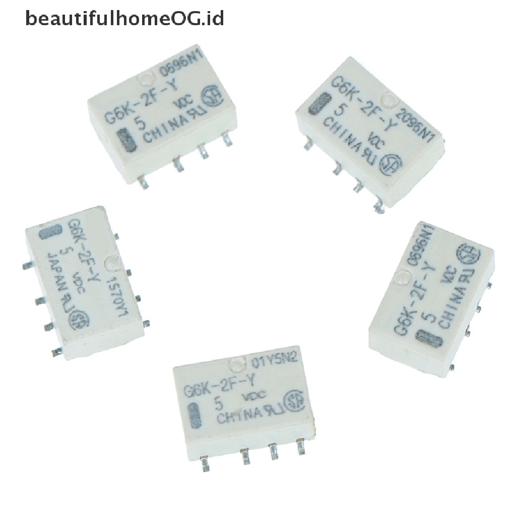 5pcs dc 5v smd g6k-2f-y Sinyal relay 8 Pin Untuk omron relay