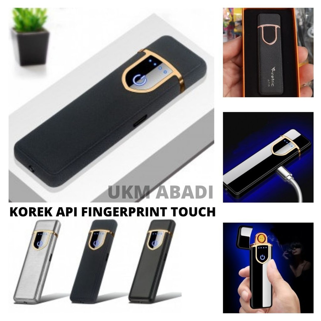 Korek Api Elektrik Fingerprint Touch Sensor USB Charge  111146