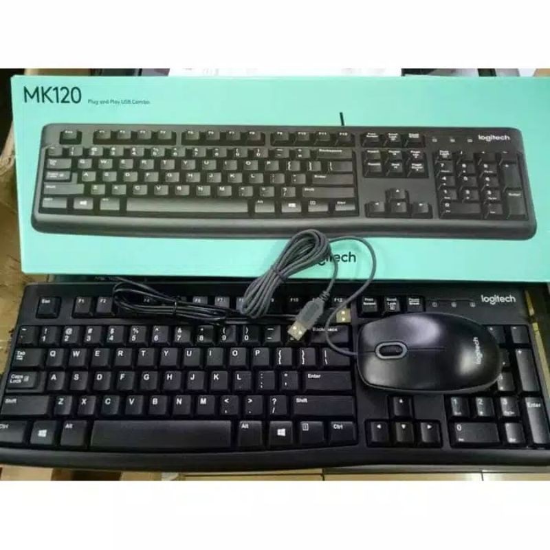 Keyboard Mouse LOGITECH MK120 Buat Kantor Dll