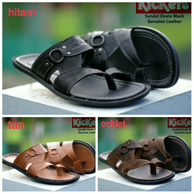 SANDAL KICKERS SLOP RING KULIT