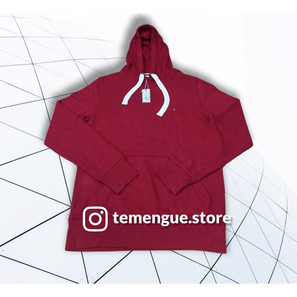Sweter Hoodie/Hodie TOMMY HILFIGER, Warna Merah, Ukuran M, SECOND dan MURAH