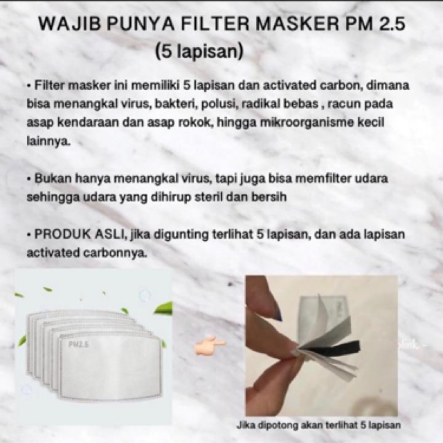 10PCS Filter masker pm2.5 / filter masker / filter masker dewasa / filter masker 5lapis