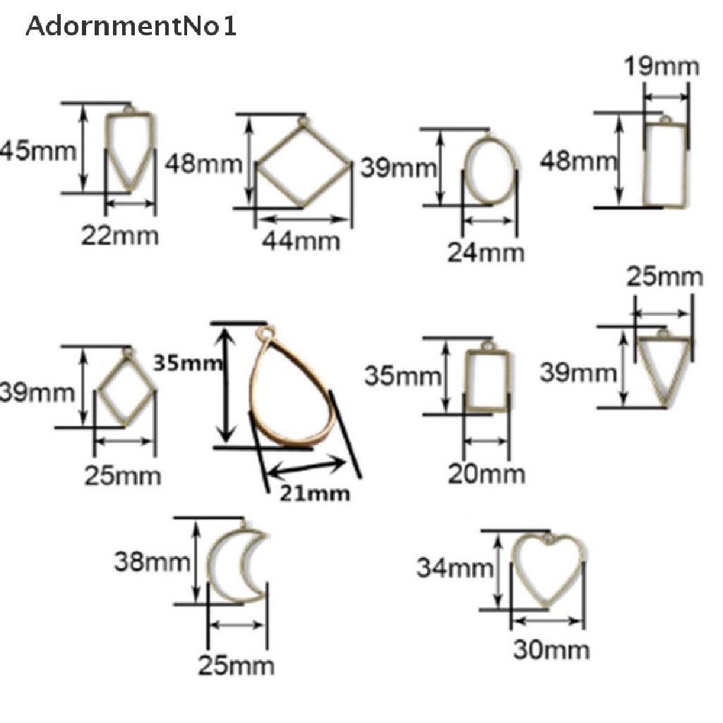 (AdornmentNo1) 10pcs / lot Cetakan Liontin Bahan Alloy Desain Hollow Handmade DIY