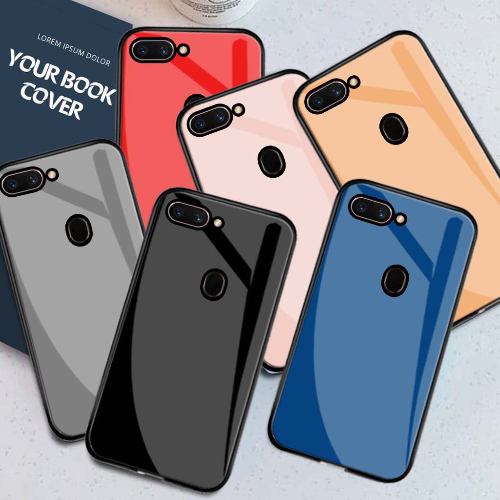 [M182] Softcase Glass Kaca WARNA POLOS For OPPO A5S A12 A7 A11K OPPO A3S OPPO A1K OPPO A5 2020 A9 20