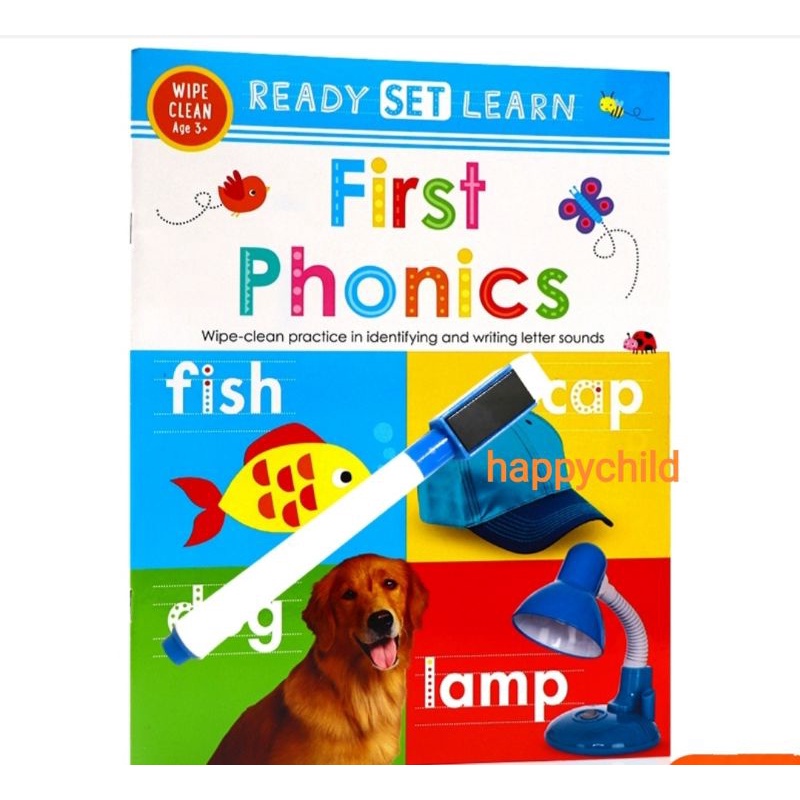 original Wipe clean First phonics buku phonics buku anak buku nursery buku sd happychild