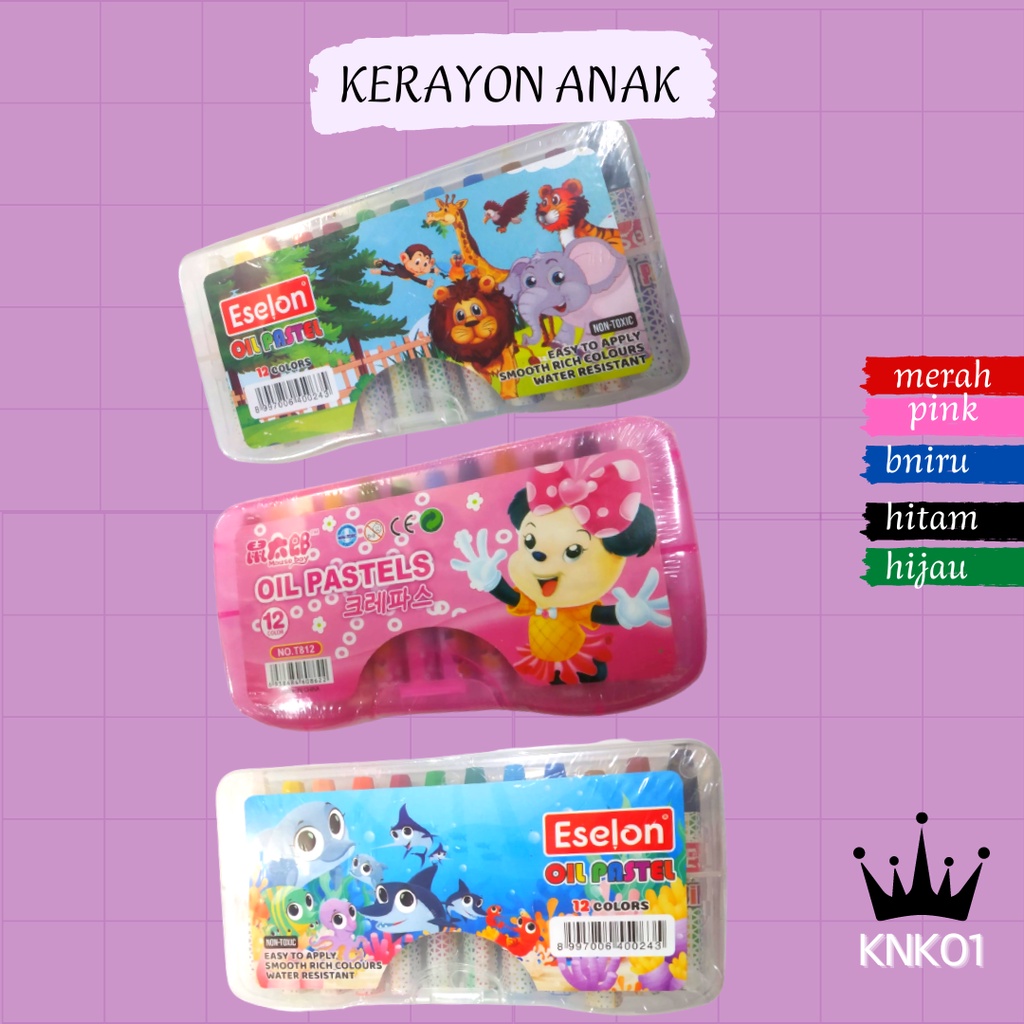 

Krayon Anak Belajar Mewarnai 12 Colour Crayon