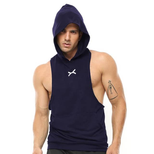 FVS-002DK Sleeveless hoodie sport fitness FLEX dongker